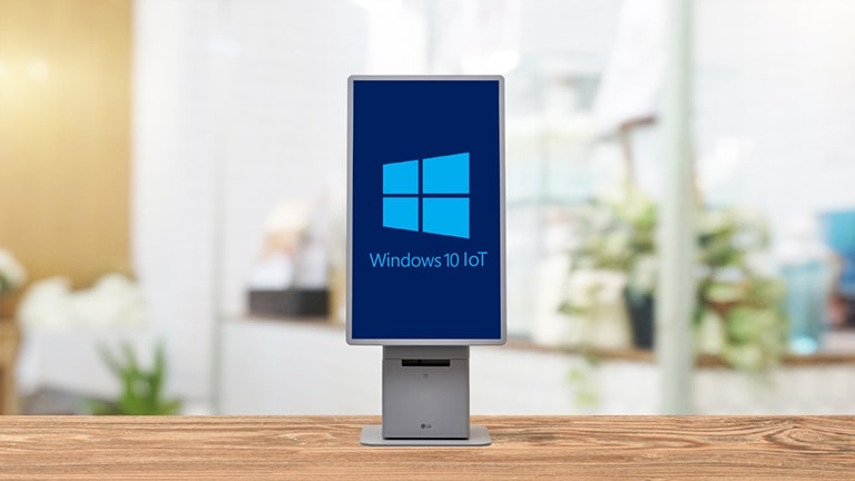 The LG Kiosk operates on Windows OS.