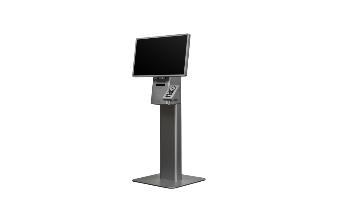 LG Kiosk, -45 degree side view with tactile keypad (Landscape mode, Floor Stand), 27KC3P-M, thumbnail 8