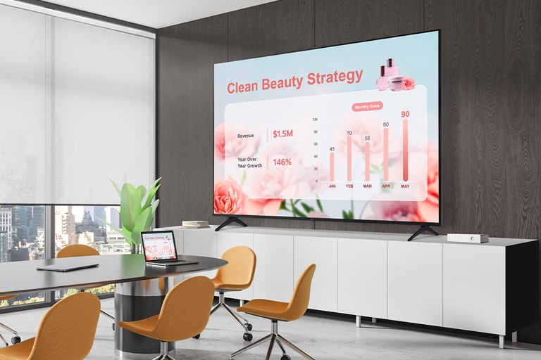 A TV Signage is installed in the meeting room.