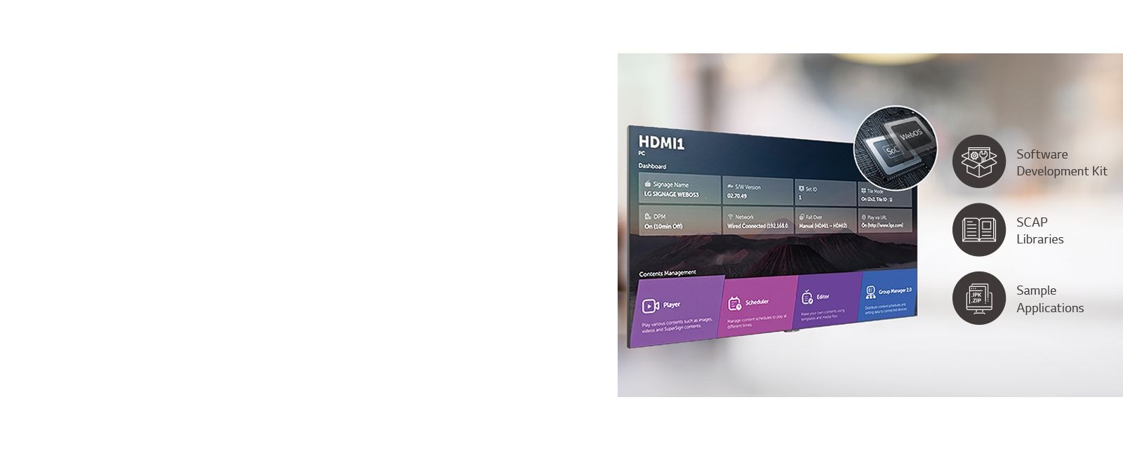 A number of tasks that can be done simultaneously are easily arranged through the webOS platform.