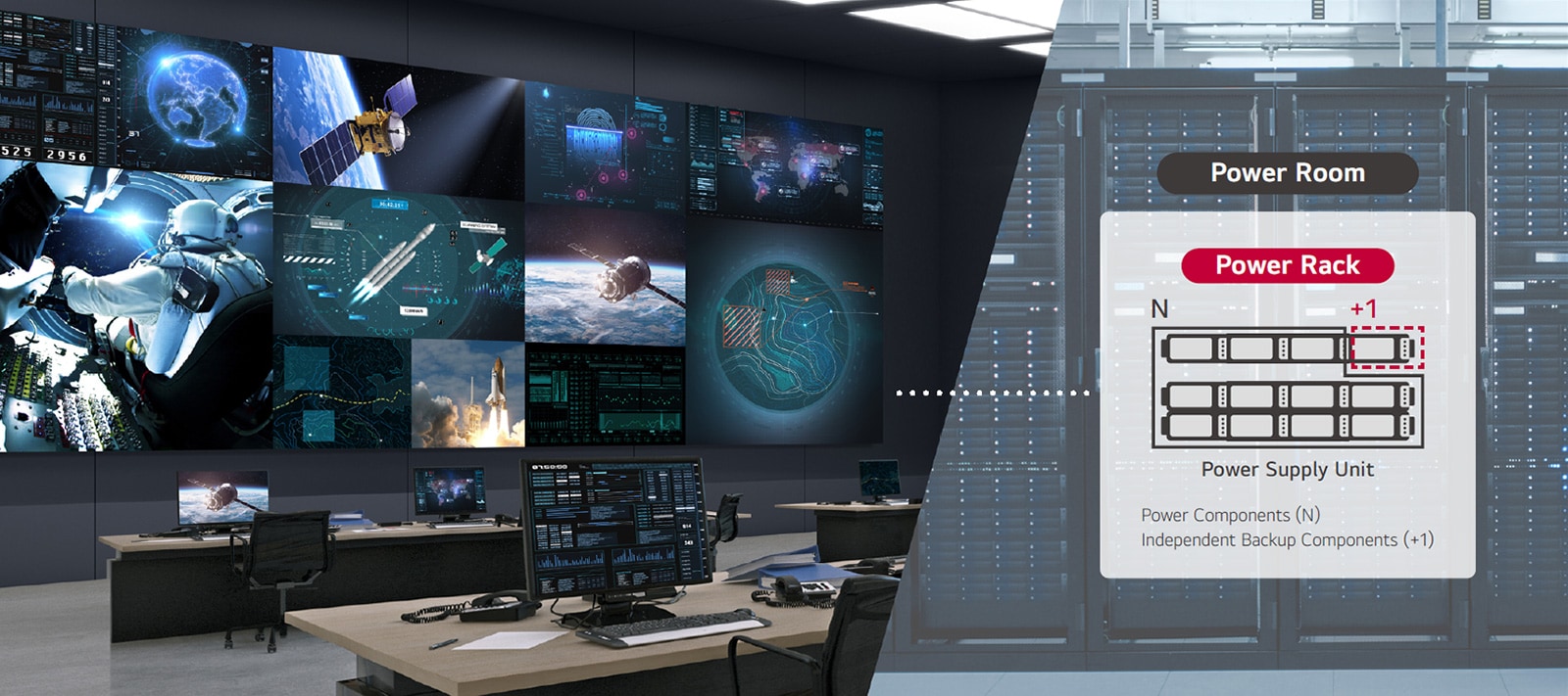 The Power Supply Unit of LSAQ is positioned in the Power Room instead of inside the cabinet.