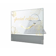 LG Transparent OLED Touch Signage, -45 degree side view with infill image, 30EW5TP-A, thumbnail 2