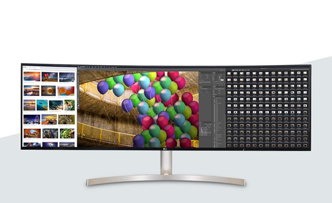 49-inch UltraWide™ Monitor image with OnScreen Control feature.