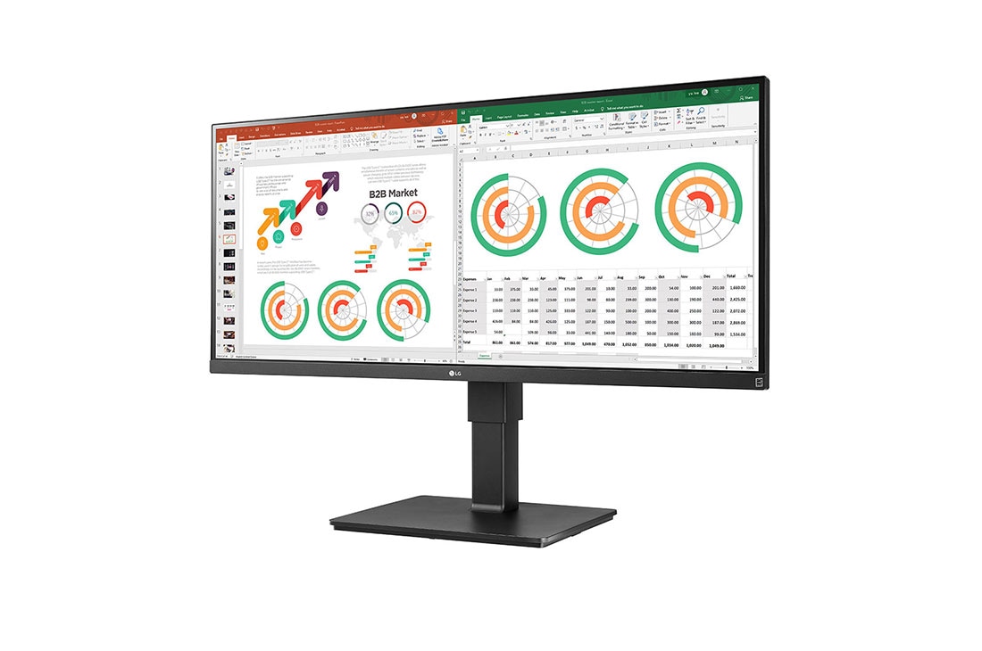 LG 34'' UltraWide™ QHD IPS Monitor, -15 degree side view, 34BN770, thumbnail 2