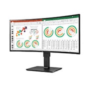 LG 34'' UltraWide™ QHD Curved Monitor, -15 degree side view, 34BN77C, thumbnail 2