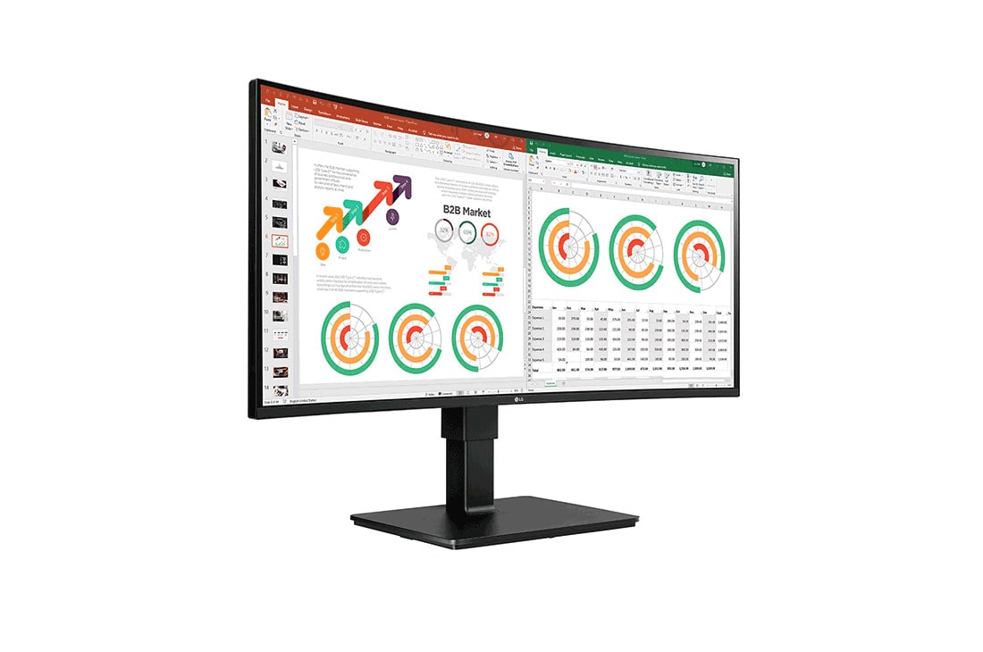 LG 34'' UltraWide™ QHD Curved Monitor, Perspective view, 34BN77C, thumbnail 4
