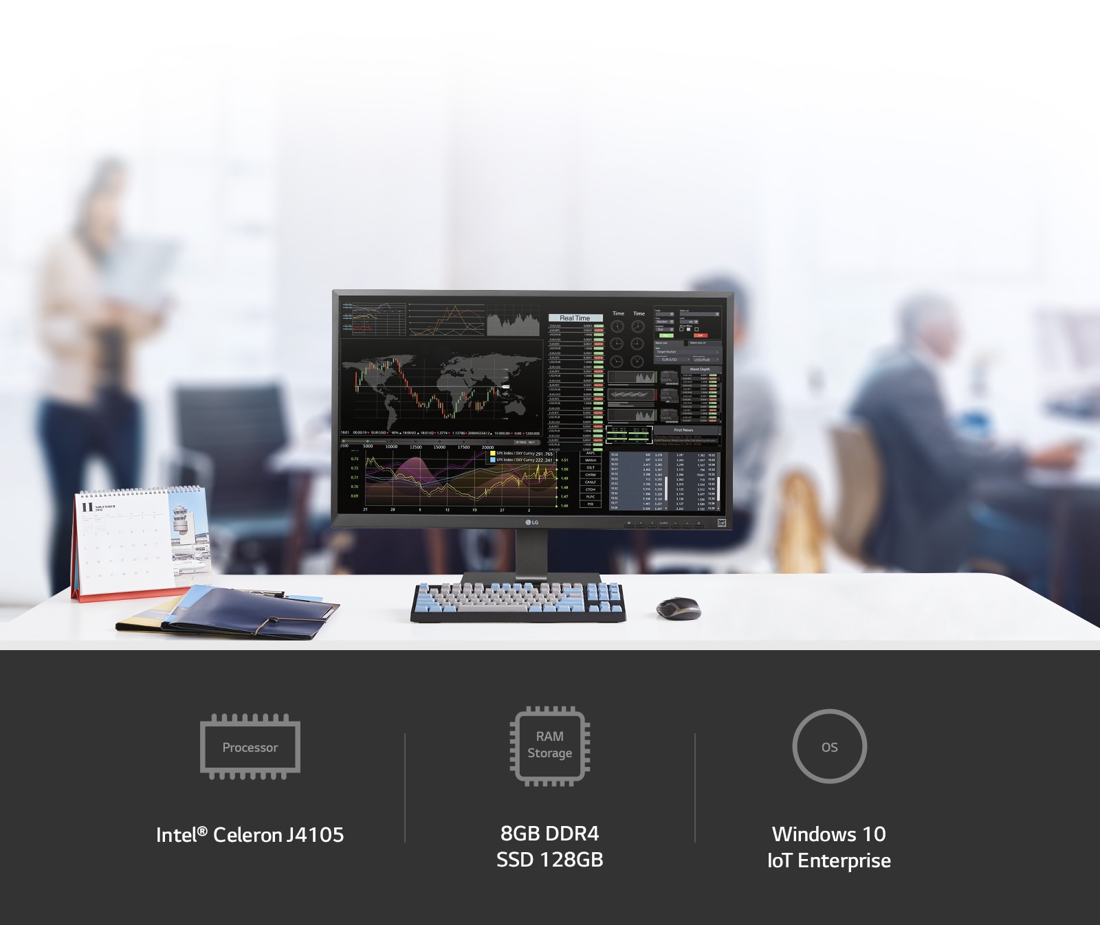 More Powerful Performance with Processor (Intel® Celeron J4105), RAM Storage ( 8GB DDR4 / SSD 128GB) and OS (Windows10 IoT Enterprise)