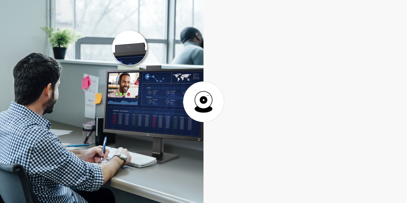 Having online Conference face to face with Pop-up Type Full HD Webcam.