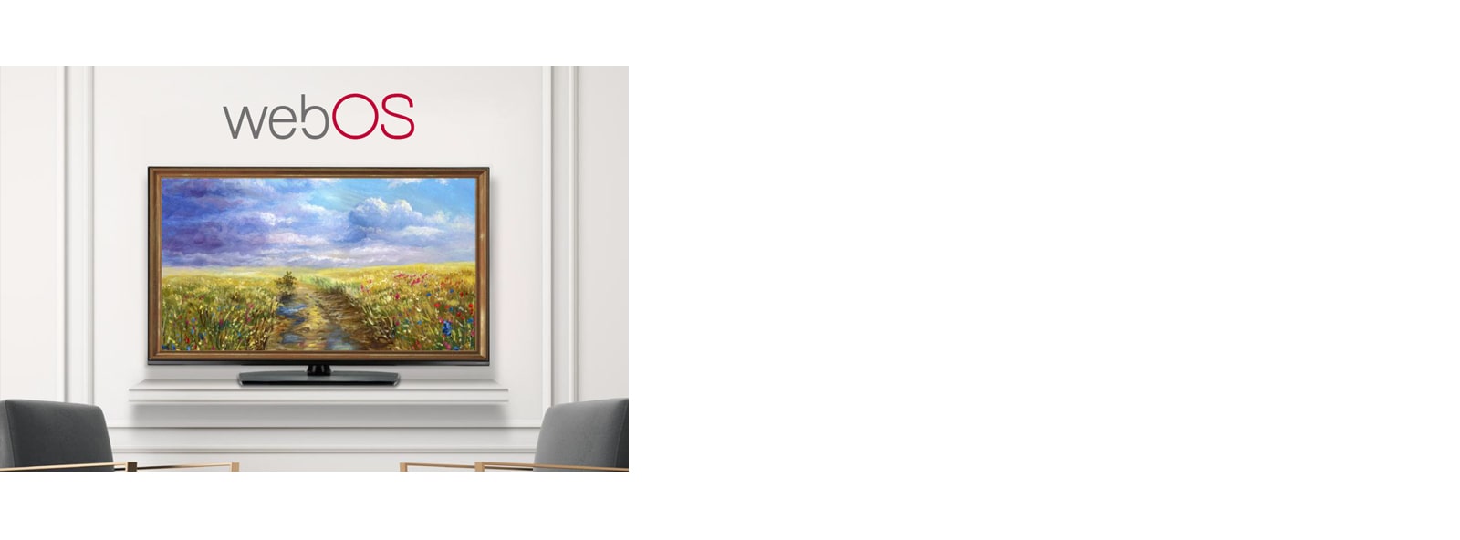 A TV is screening an art piece with Gallery Mode based on webOS 5.0.