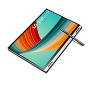 LG gram 2in1 Ultra-Lightweight with 14” 16:10 Anti-glare Display and Intel® Evo 13th Gen. Processors, -30 degree rotation view of tablet mode, 14T90R, thumbnail 5