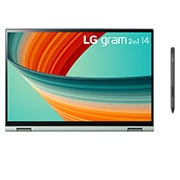 LG gram 2in1 Ultra-Lightweight with 14” 16:10 Anti-glare Display and Intel® Evo 13th Gen. Processors, Front view of tablet mode, 14T90R, thumbnail 6