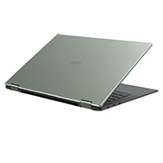 LG gram 2in1 Ultra-Lightweight with 14” 16:10 Anti-glare Display and Intel® Evo 13th Gen. Processors, -75 degree rotation view with cover half open, 14T90R, thumbnail 7
