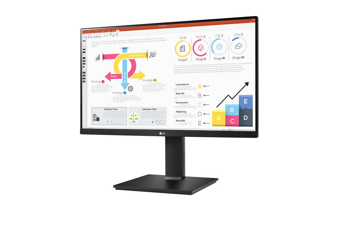 LG 23.8'' QHD IPS Monitor with Daisy Chain and USB Type-C™, -15 degree side view, 24BP75Q, thumbnail 2