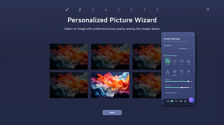 LG Switch app's Personalized Picture Wizard setting video	