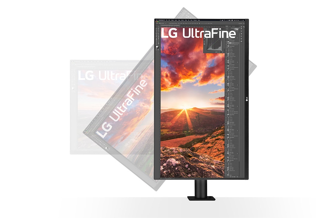 LG 31.5'' UHD 4K Ergo IPS Monitor with USB Type-C™, Side View Monitor Tilted Upward, 32BN88UK, thumbnail 7