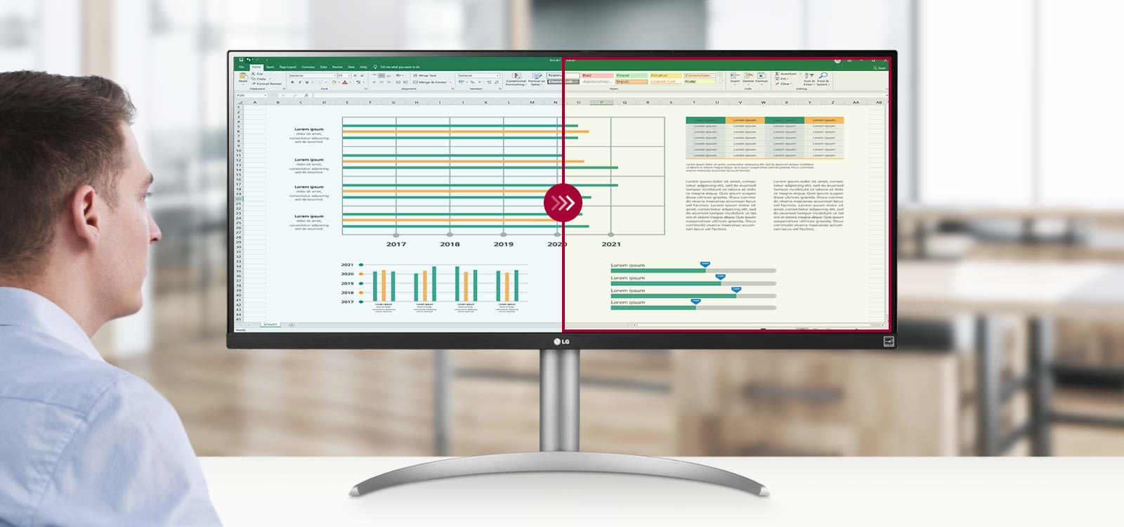 Reader Mode adjusts color temperature and luminance that helps to lessen eye fatigue and provide eye comfort while reading documents on a monitor.