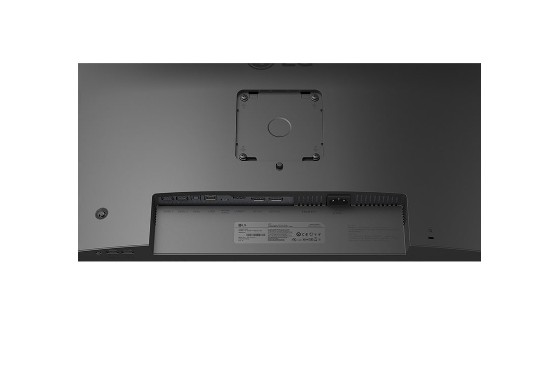 LG 27” Full HD IPS Monitor with Built-in FHD webcam and USB Type-C™, close-up view of ports, 27BA850, thumbnail 12