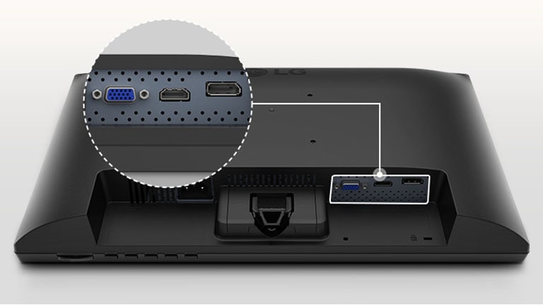 This monitor provides compatibility with various devices through D-sub, HDMI, and DisplayPort connections.	