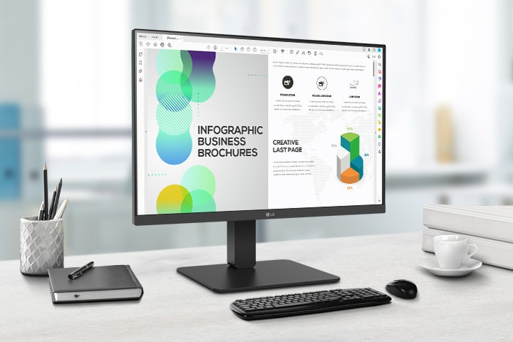 The 24-inch IPS large display reproduces detailed images and accurate color.