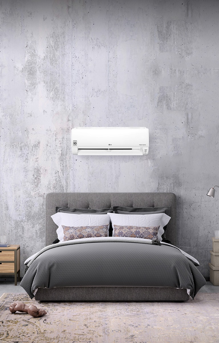 Image of wall-mounted air conditioner in bed room