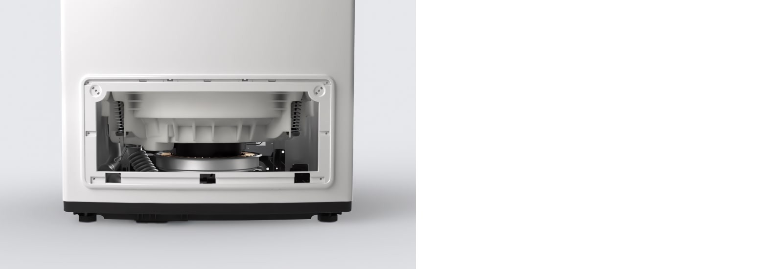 This is an image of the LG Top Load Washer's front service panel. It shows the internal components and motor.