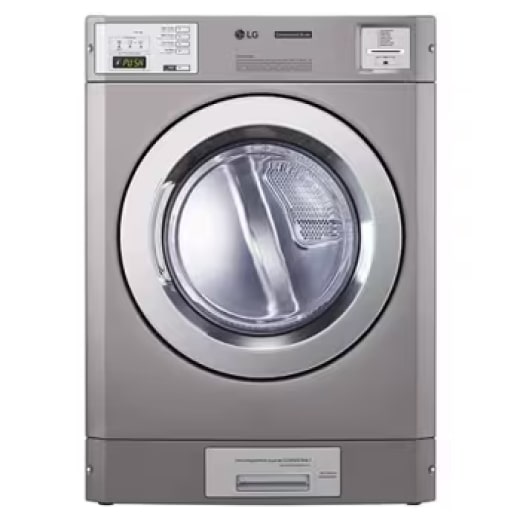 LG titan dryer, a silver front-load dry machine.