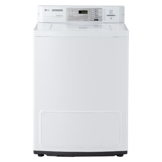LG top load washer, a white top-load washing machine.