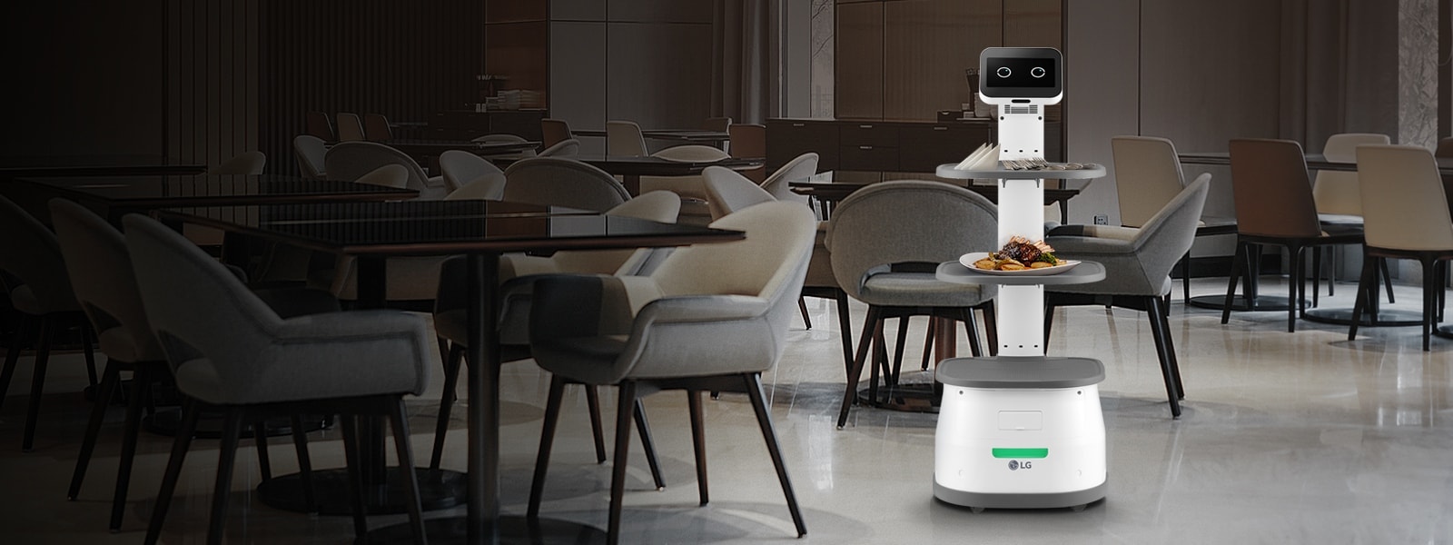 Leave the repetitive serving and clearing tasks to CLOi Servebot and focus on customer experience. LG CLOi ServeBot (LDLIM21)