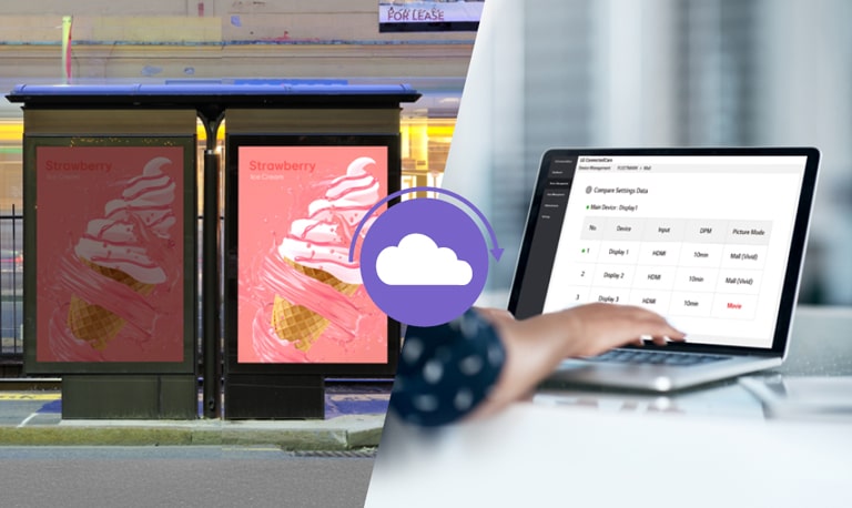 An example image demonstrates how the Comparison function works within the LG ConnectedCare solution.