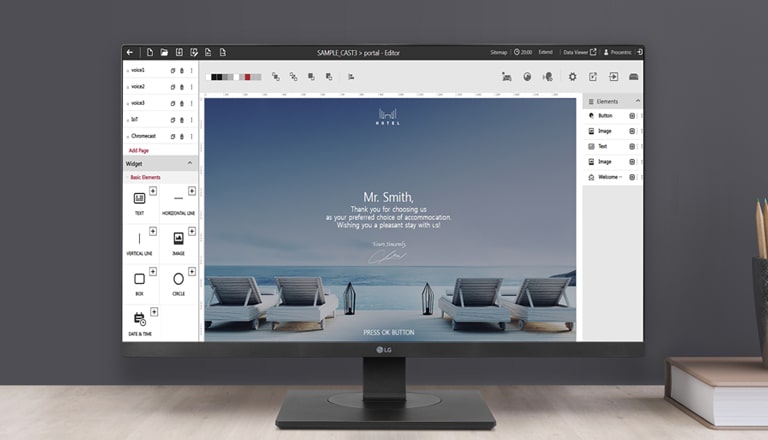 The solution's editor screen is active on the display.