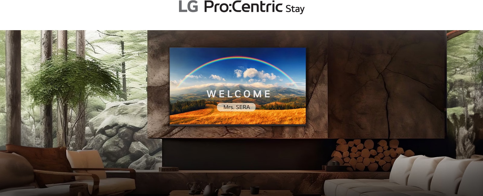 A TV managed by the Pro:Centric Stay solution is installed on the wall of the accommodation.