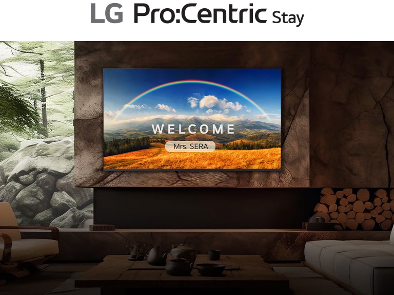 A TV managed by the Pro:Centric Stay solution is installed on the wall of the accommodation.