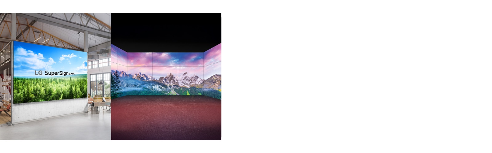 The images show examples of content displayed on regular and irregular LED signage.