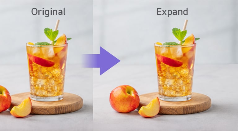 An image demonstrating the Gen AI feature for expanding an existing image.