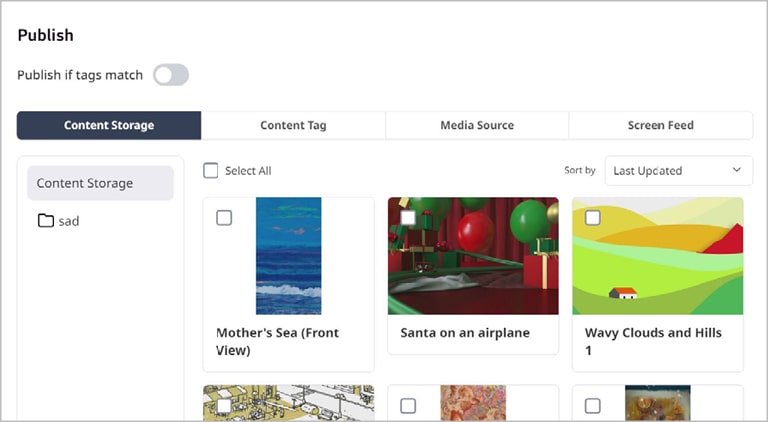 This image illustrates an actual solution page where users can select devices and apply available content directly.