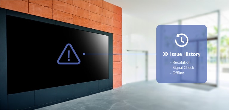If a device encounters an error, a user can review its issue history.