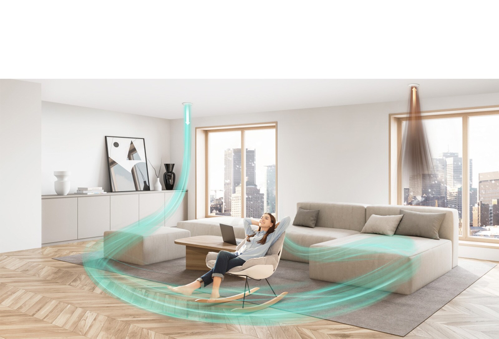 product image The woman is relaxing in a pleasant space.