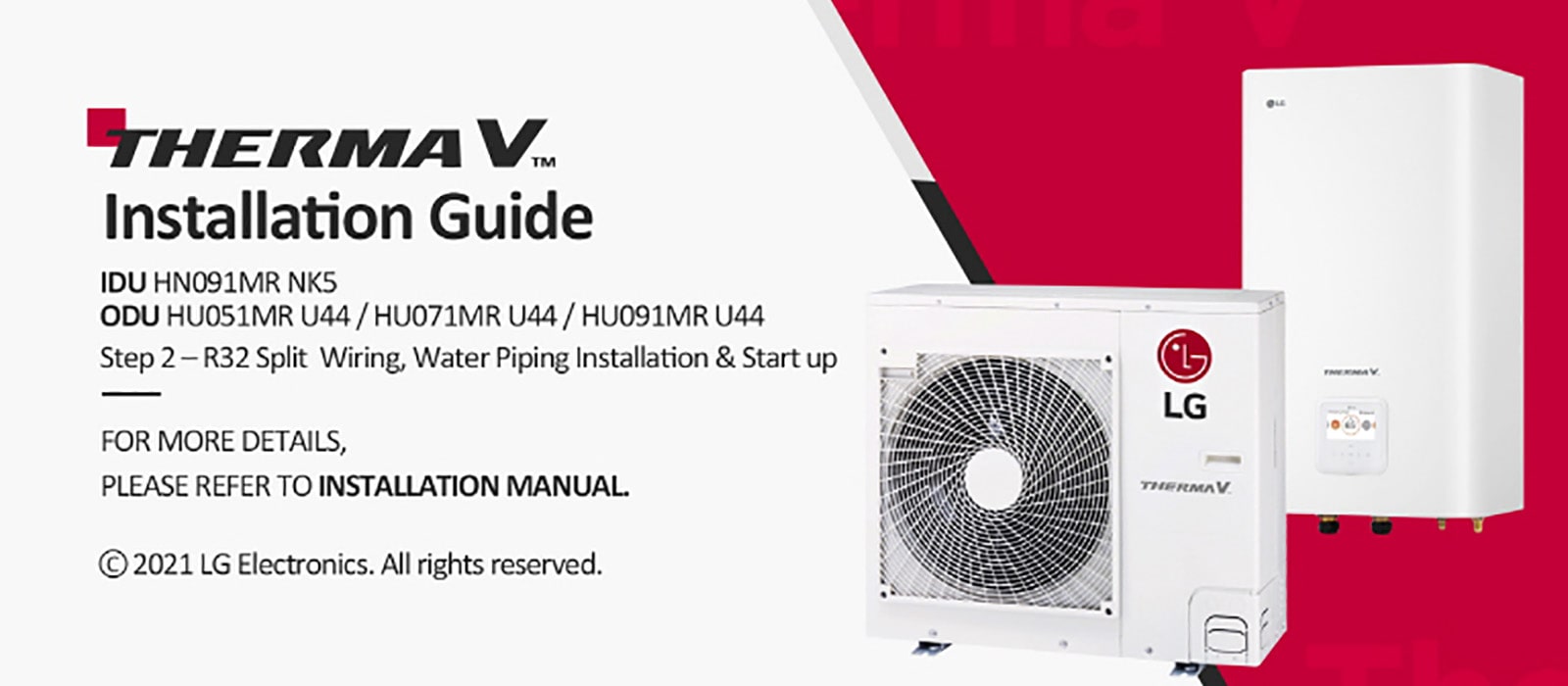 LG Therma V R32 Split Installation Guide_Step 2 Wiring, Water Piping