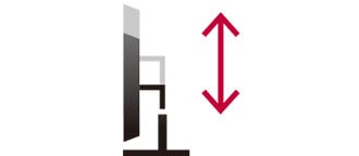 height adjustable stand within the range of 0m to 130mm