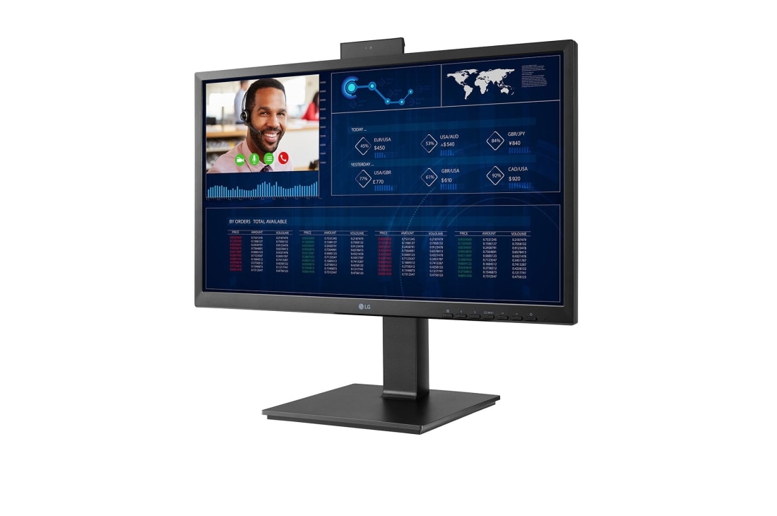 LG 23.8'' Full HD All-in-One Thin Client, -15 degree side view with pop-up Full HD webcam, 24CN650N, thumbnail 4