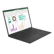 LG 14” Mobile Thin Client with 16:10 IPS Display, +30 degree side view and cover open, 14ZT90P-G-AX32G, thumbnail 3