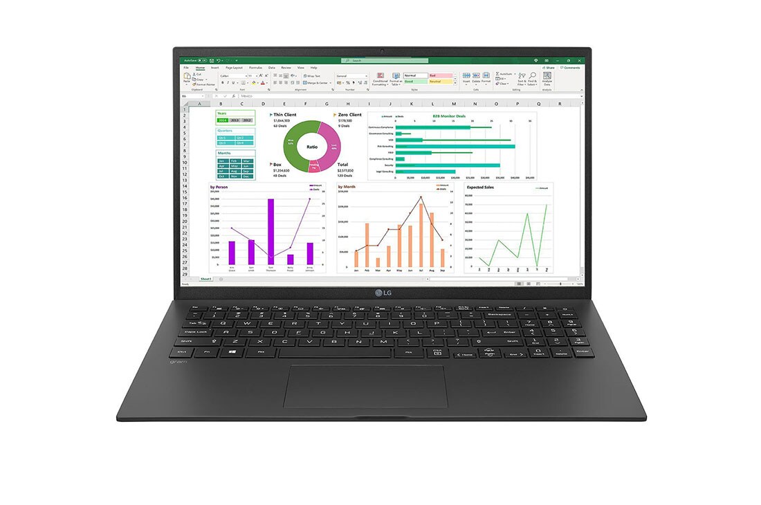 LG 15.6” Mobile Thin Client with IPS Display, Front view with keyboard, 15ZT90P-G-AX32G, thumbnail 2