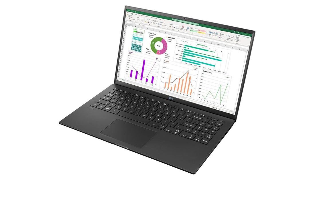LG 15.6” Mobile Thin Client with IPS Display, -30 degree side view and cover open, 15ZT90P-G-AX32G, thumbnail 4