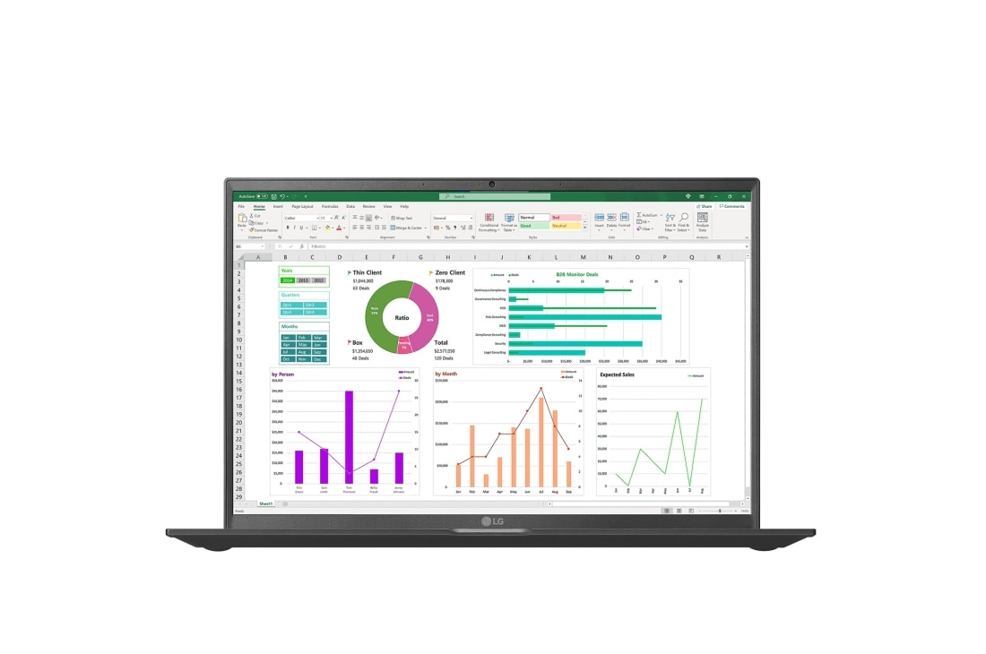 LG 14” Mobile Thin Client with 16:10 IPS Display, Front view, 14ZT90P-G-AM32G
