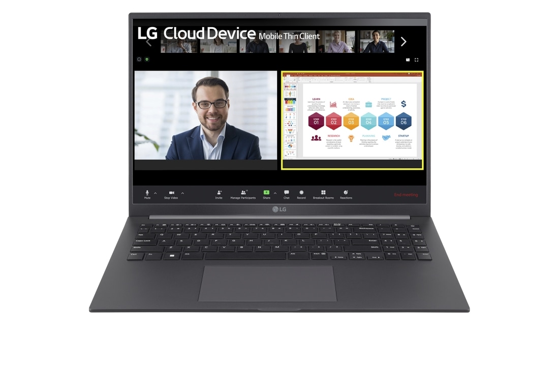 LG 16” Mobile Thin Client with 16:10 IPS Display, Front view with keyboard, 16UT70Q (Non-OS)