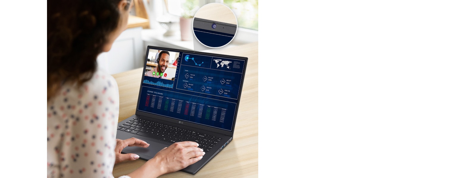 Boost usability with Built-in Webcam & Speakers.