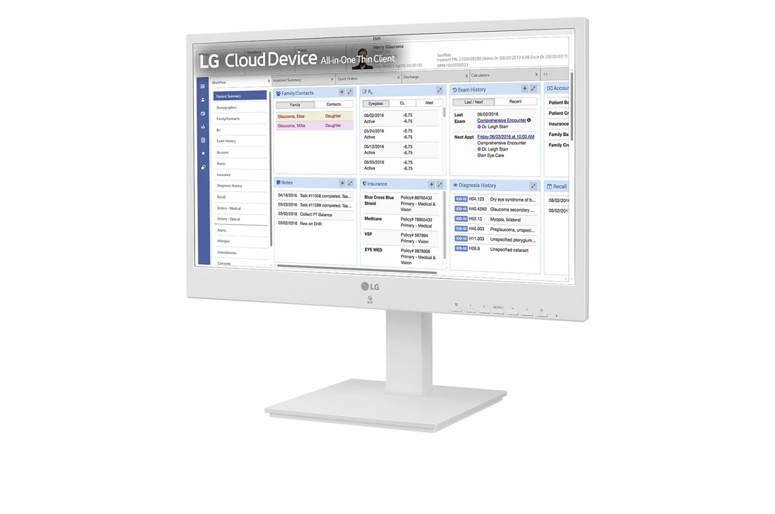 LG 24'' All-in-One Thin Client for Healthcare with Webcam & Speaker,  -15 degree side view, 24CR671N, thumbnail 4
