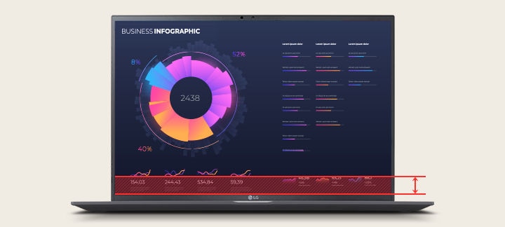 The image shows a high-resolution 16:10 aspect ratio premium large display.	
