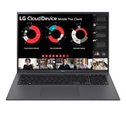 LG 17'' Mobile Thin Client with 16:10 IPS display, Front view with keyboard, 17ZT90R, thumbnail 2