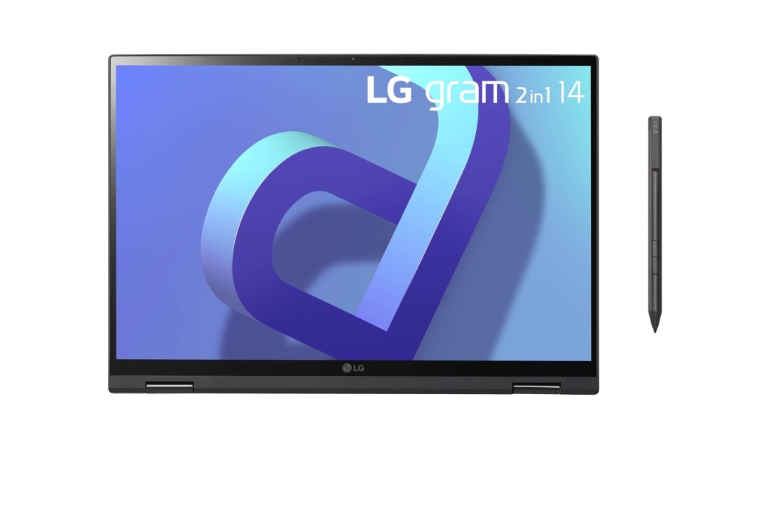 LG gram 2-in-1 Ultra-Lightweight with 14” 16:10 IPS Display with LG Glance by Mirametrix®, -45 degree side view and cover open, 14T90Q, thumbnail 6